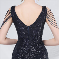 Sequined V-Neck Bodycon Dress