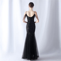 Floral Sequined Maxi Dress