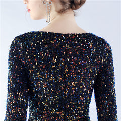 Ostrich Feather Sequined Maxi Dress