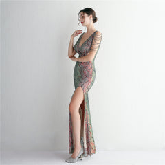 Sequined Fishtail Maxi Dress