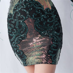 Sequin Long-Sleeve Bodycon Dress