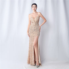 Sequined Fringe Maxi Dress