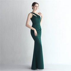 One-Shoulder Asymmetric Split Maxi Dress