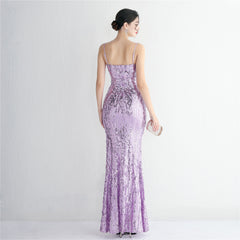 Sequined Fishtail Maxi Dress