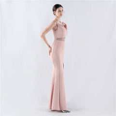 Embroidered Sheer Mesh Maxi Dress