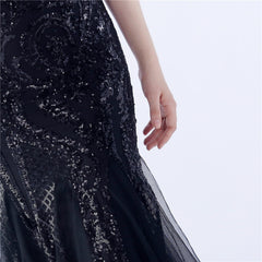 Beaded Sequined Ostrich Feather Maxi Dress