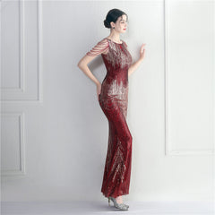 Sequined Fishtail Maxi Dress