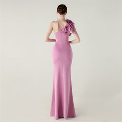 One-Shoulder Beaded Maxi Dress