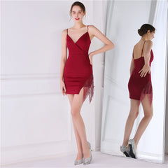 Beaded Fringe V-Neck Cami Dress