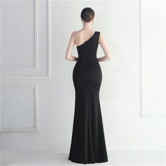 Ruffled One-Shoulder Maxi Dress