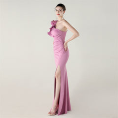 One-Shoulder Beaded Maxi Dress