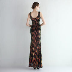 Sequined Split Maxi Dress