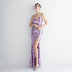 Sequined Fishtail Maxi Dress