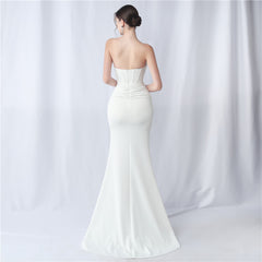 Strapless Boned Split Maxi Dress