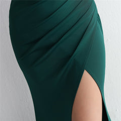 V-Neck Split Fishtail Maxi Dress