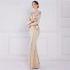 Sequin Fishtail Maxi Dress