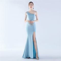 Beaded One-Shoulder Maxi Dress