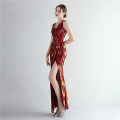 Sequined Split Maxi Dress