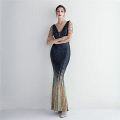 Ombre Sequin Maxi Dress