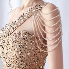 One-Shoulder Beaded Sequin Split Maxi Dress