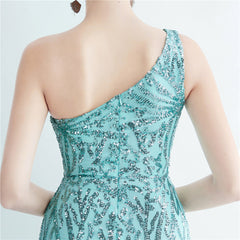 One-Shoulder Sequin Maxi Dress