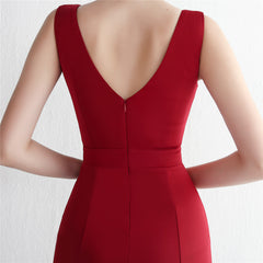 V-Neck Split Fishtail Maxi Dress