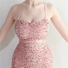 Lace-Up Sequin Split Maxi Dress