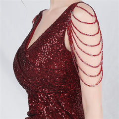 Sequined V-Neck Bodycon Dress