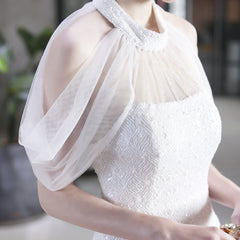 Backless Sequin Mesh Fishtail Maxi Dress