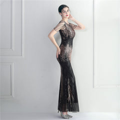 Sequined Fishtail Maxi Dress