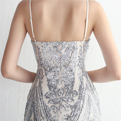 Sequined V-Neck Maxi Dress