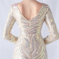 Sequined V-Neck Maxi Dress