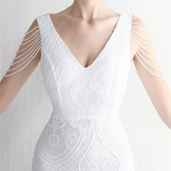 Sequined Beaded Fishtail Maxi Dress