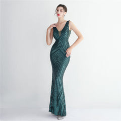 Sequin Fishtail Maxi Dress