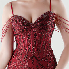 Sequined Boned Split Maxi Dress