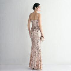 Sequined Fishtail Maxi Dress