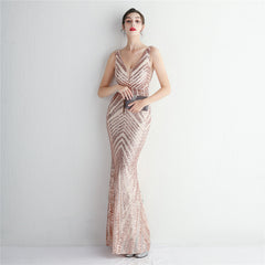 Sequin Fishtail Maxi Dress
