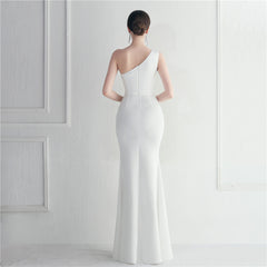 Ruffled One-Shoulder Maxi Dress