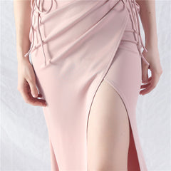 Strapless Slit Maxi Dress