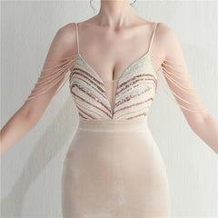 Sequin V-Neck Maxi Dress