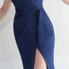 Beaded Fringe Split Maxi Dress