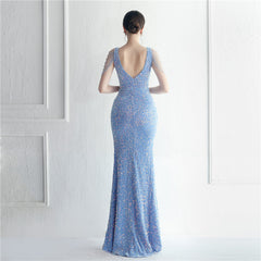 Sequined Beaded Maxi Dress