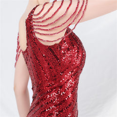 Sequin Split Maxi Dress