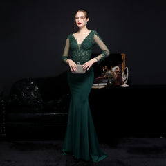 Elegant Lace Diamond Fishtail Dress