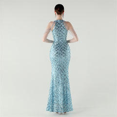 Sequined Fishtail Maxi Dress