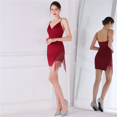 Beaded Fringe V-Neck Cami Dress