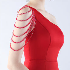 Beaded One-Shoulder Maxi Dress