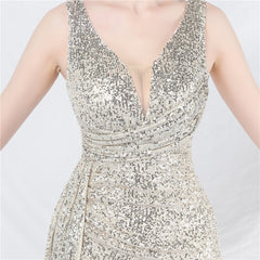 Sequined Split A-Line Maxi Dress