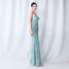 Sequined Side-Slit Maxi Dress