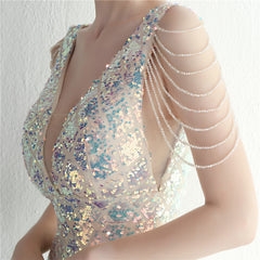 Rhinestone Sequin Maxi Dress